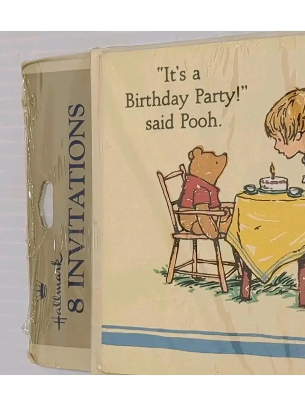 Vtg Winnie The Pooh Birthday Invitations 8ct Hallmark Disney 1986